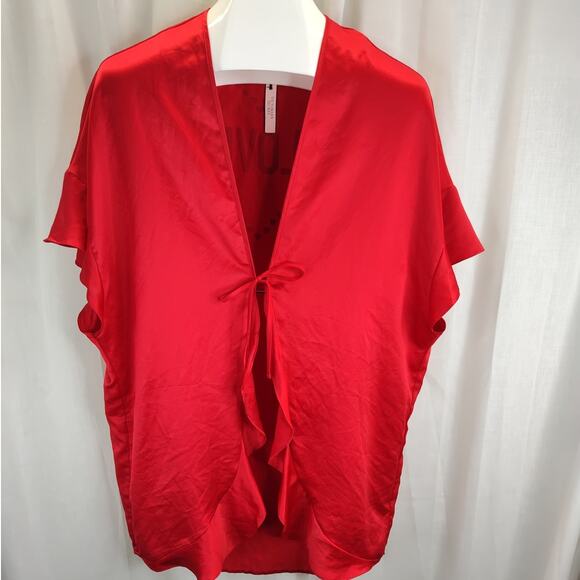 Victoria's Secret Red "Love" Silky Robe, One Size, NWT - Picture 1 of 8